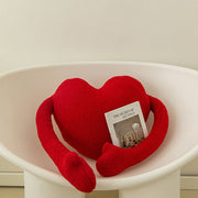 Red Heart Decorative Pillow with Arms – Unique Polyester Throw Pillow for Sofa, Chair, or Bed-1