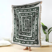 Cotton Throw Blanket, Soft Jacquard Woven Design, 150 x 125 cm, Cozy for Home and Outdoor Use-3