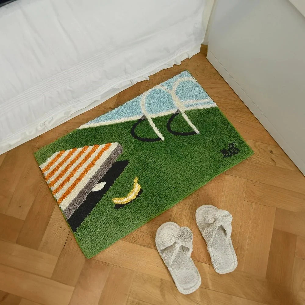 Swimming Pool Design Non-Slip Bath Mat – Soft Tufted Bathroom Rug, 60 x 40 cm, Easy to Clean, Unique Cartoon Style-2