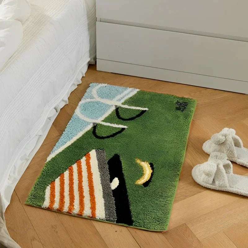 Swimming Pool Design Non-Slip Bath Mat – Soft Tufted Bathroom Rug, 60 x 40 cm, Easy to Clean, Unique Cartoon Style-1